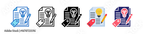 Branding Multiple Style Icon Set Collection. 