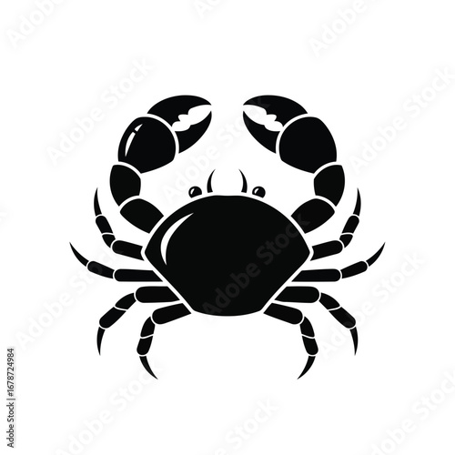 Vector illustration of black crab with claws in vector format