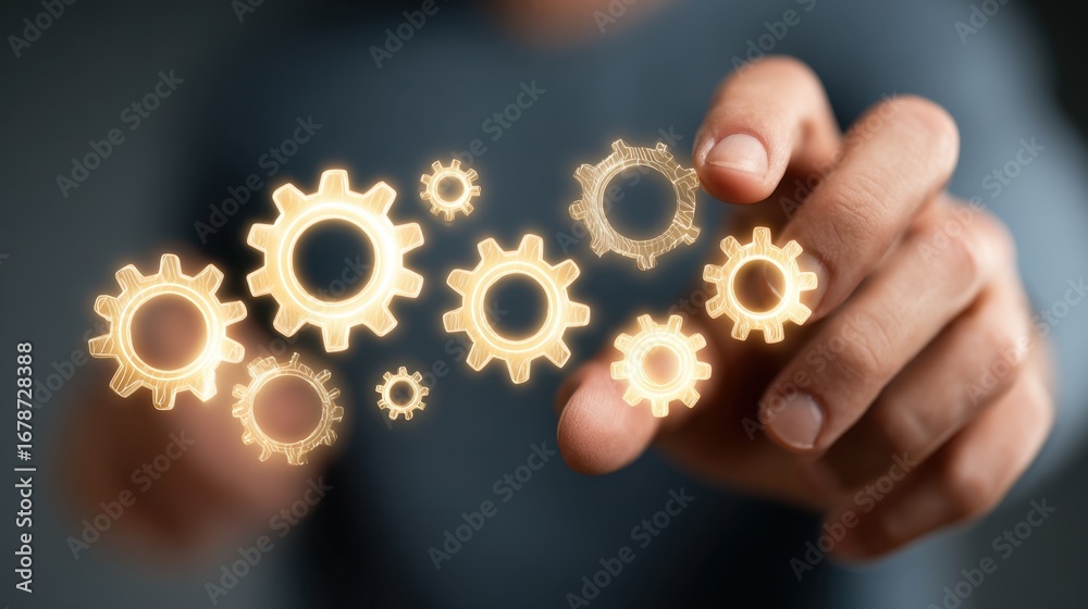 Fototapeta premium Innovation implementation reflects turning vision into action, creating practical outcomes that enhance performance, efficiency, and organizational growth. 