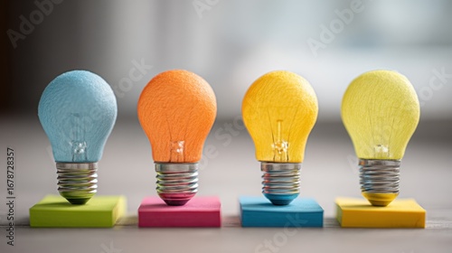 Plakat w ramie Implementing innovation turns imagination into functional outcomes, enhancing efficiency while creating value that benefits industries and communities. 