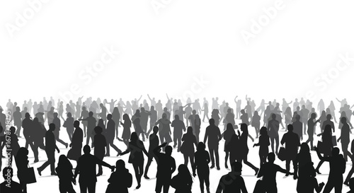 Silhouette crowd of people for events or promotions, modern design style