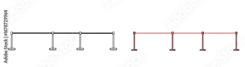 Elegant rope barrier illustration showcases controlled access in vector art