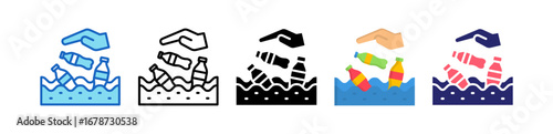Bottle Multiple Style Icon Set Collection. 