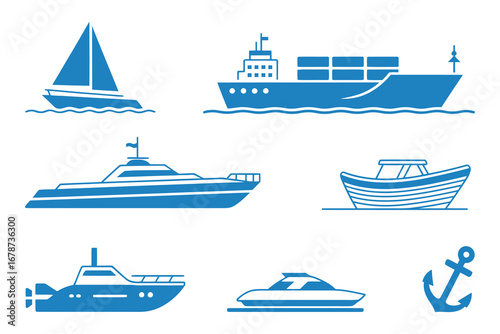 Water Transport Icon Set, icon design, icon set
