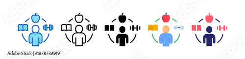 Habits Multiple Style Icon Set Collection. 