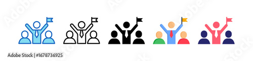 Leadership Multiple Style Icon Set Collection. 