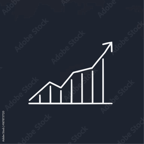 Graph showing positive growth in a minimalistic style on a dark background