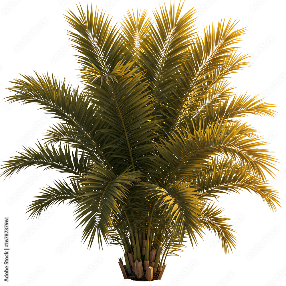 Fototapeta premium Tropical Palm Plant – Lush Green Fronds in Decorative Pot