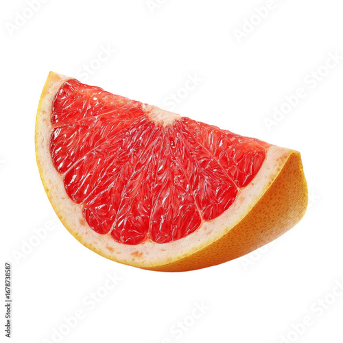 Fresh grapefruit slice isolated on white background