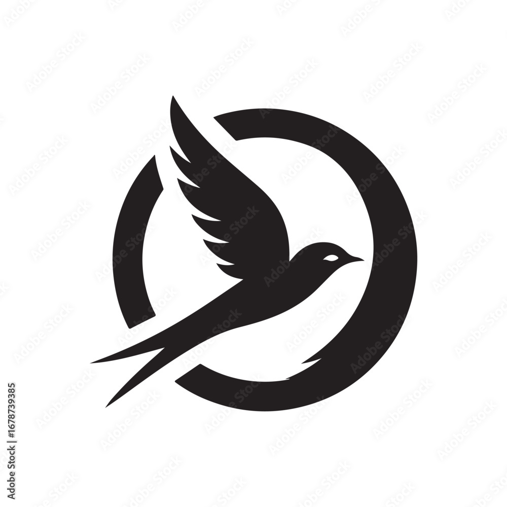 Fototapeta premium birds flying vector silhouette clip art logo design illustration. birds group flying icon collections.