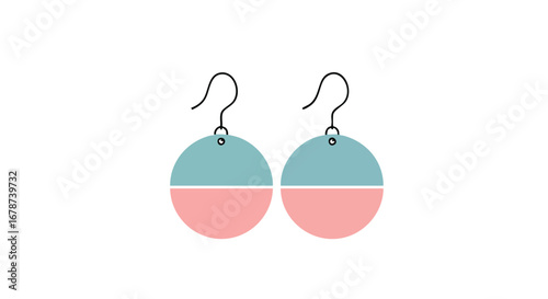 Pastel earrings in two tone color design, a modern accessory for stylish women with a minimalist feel offering a trendy aesthetic for daily outfits