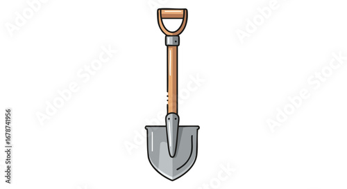 Isolated vector illustration of a garden shovel, perfect for gardening or landscaping designs for online or offline creative projects