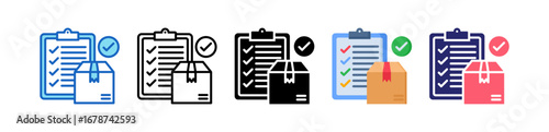 Shipping Manifest Multiple Style Icon Set Collection. 