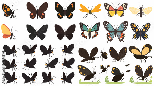 Butterfly Variety: A vibrant collection of diverse butterflies, showcasing an array of colors, patterns, and shapes. Each butterfly is a miniature masterpiece.