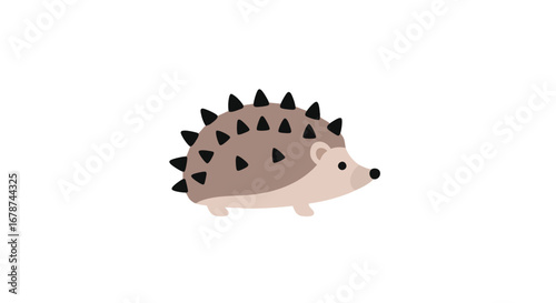 Stylized hedgehog illustration on a clean background, suitable for children's content or educational materials and wildlife themes