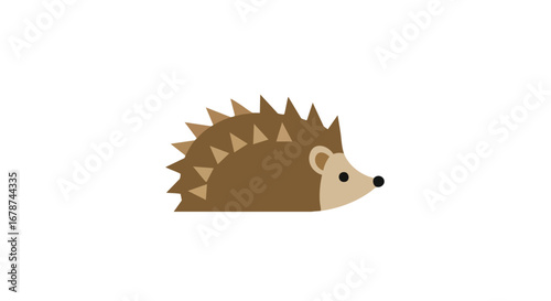 Simple and charming vector illustration of a cartoon hedgehog with its unique spines and gentle facial expression perfect for various creative