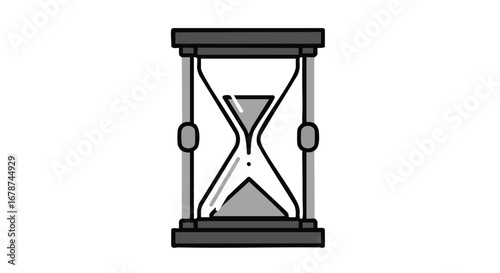 Stylized hourglass illustration showcasing the passage of time, deadline concept and time management visual with countdown symbolism