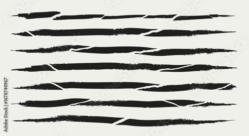 Bold black brush strokes with artistic rips add dynamic texture to modern design projects