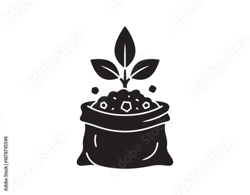 Organic fertilizers represented as a black glyph icon.
