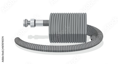Flexible conduit illustration conveying adaptable connections in industrial environments, emphasizing resilience and connectivity within complex