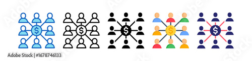 Crowdfunding Multiple Style Icon Set Collection. 