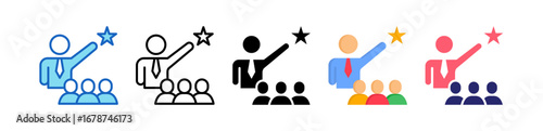 Mentorship Multiple Style Icon Set Collection. 