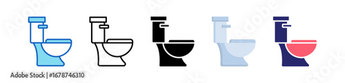 Toilet Multiple Style Icon Set Collection. 
