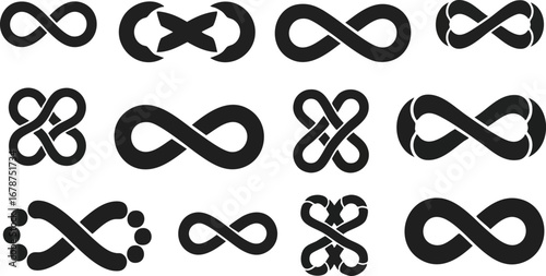 Dynamic infinity symbol collection offers endless design possibilities and timeless appeal