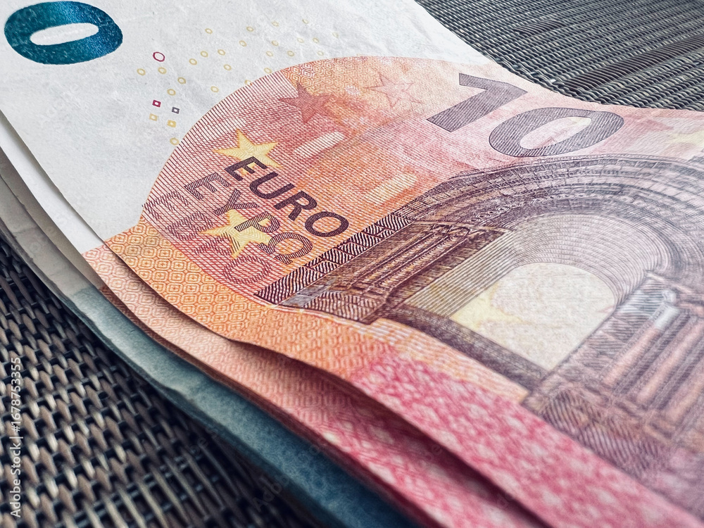 Obraz premium euro banknotes close-up view 