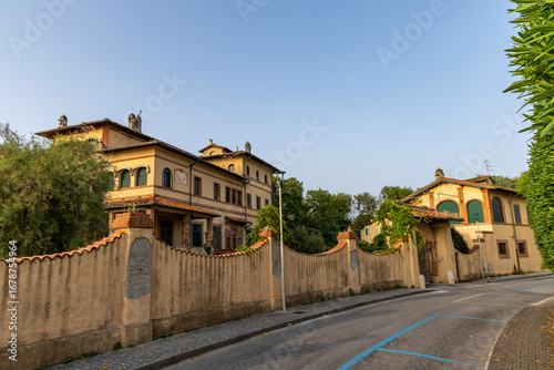 Fototapeta Naklejka Na Ścianę i Meble -  Architecture of the ancient city of Viareggio, Italy. House facades