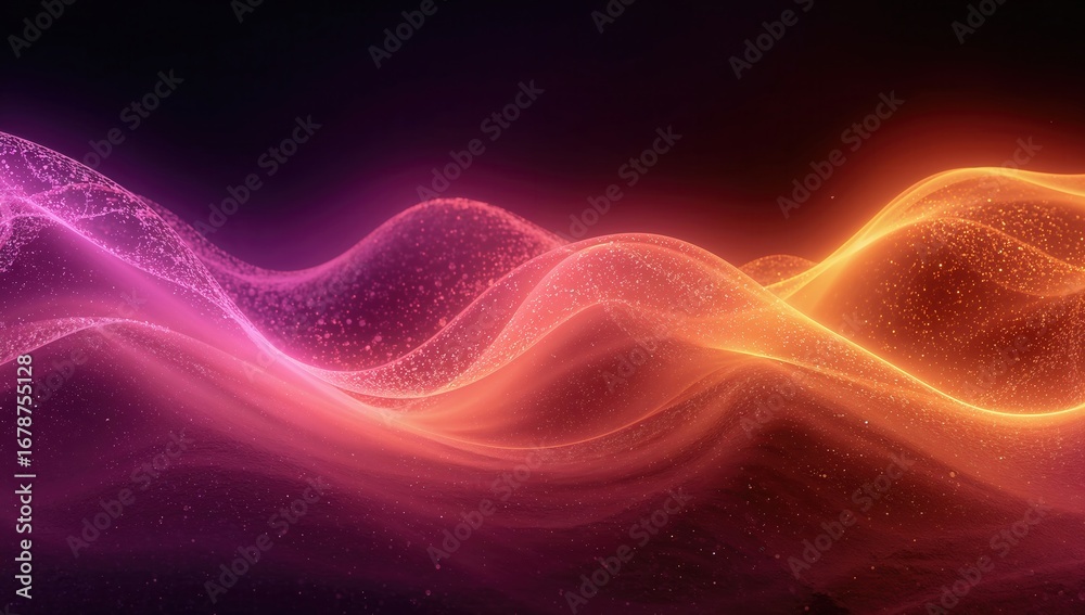 Fototapeta premium Abstract waves of vibrant pink and orange light creating a dynamic and energetic atmosphere