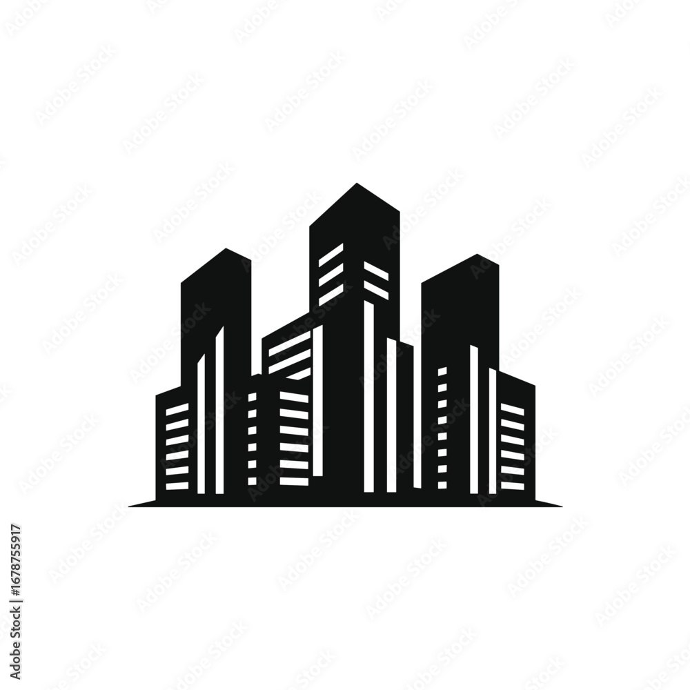 Obraz premium Modern city skyline silhouette of tall buildings