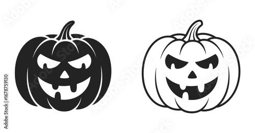 Black and white jack o lantern pumpkins halloween spooky