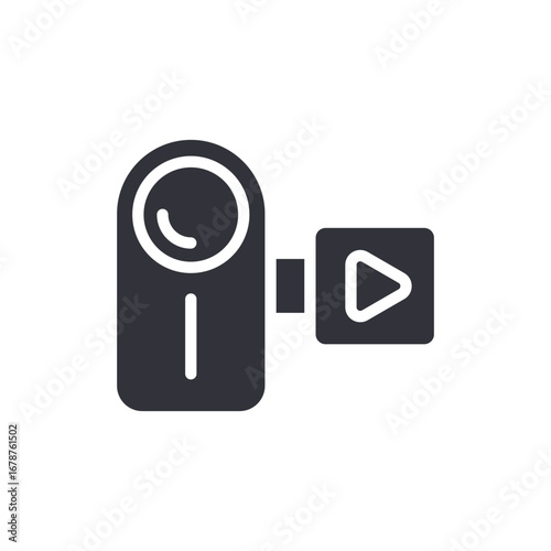 Simple Videocam Illustration Symbolizing Modern Film Making Technology And Entertainment