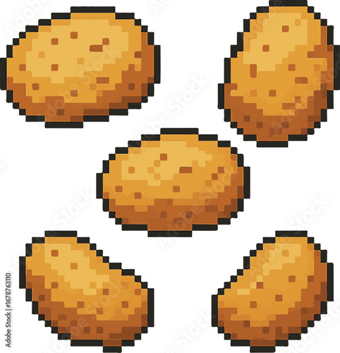 potato pixel art, eps 10 illustration