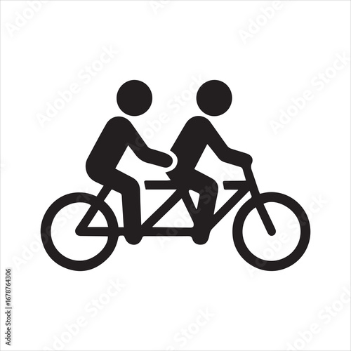  tandem bicycle vector icon