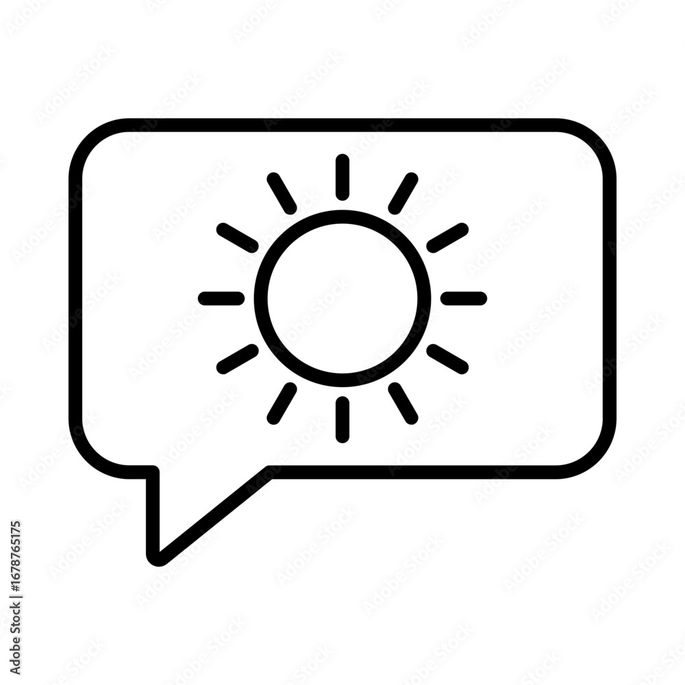 Obraz premium Sun message icon for positivity and hope