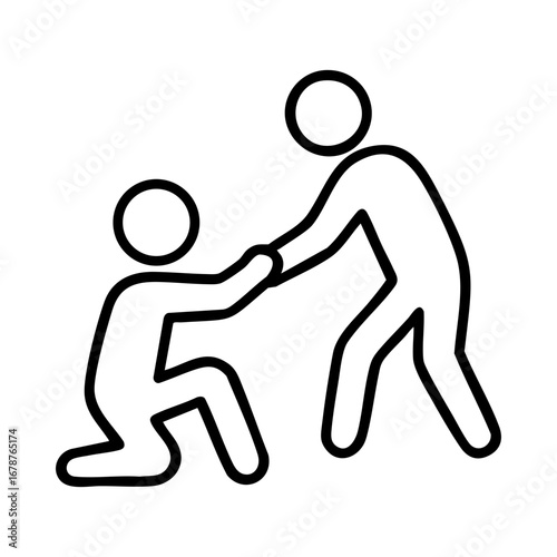 Helping hand icon showing emotional rescue