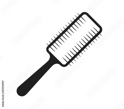 Black hair brush illustration icon grooming