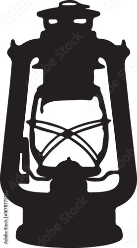 Antique kerosene lamp silhouette 
