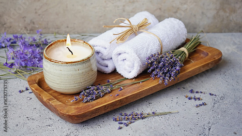 spa still life with candles