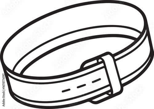 belt line art, coloring book page line art drawing, vector and illustration