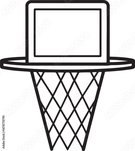black and white basketball hoop graphic clip art preview