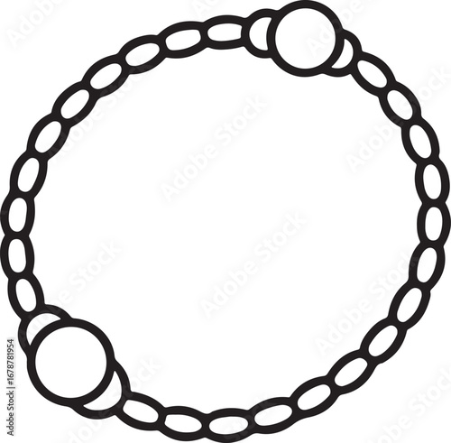 bracelet line art, coloring book page line art drawing, vector and illustration