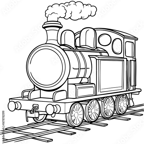Classic Steam Train Coloring Page