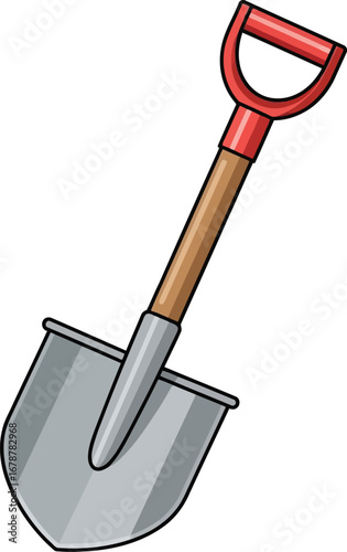 Garden spade tool digging equipment for gardening and construction work vector