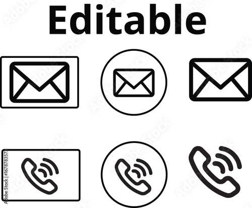 Webmail and email icon doodle set. Outline drawing mail and email line clipart symbol collection