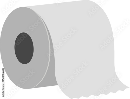 Clean toilet paper roll unrolled for bathroom hygiene and comfort vector