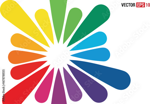 Vibrant rainbow burst explodes with color, creating dynamic energy and creative inspiration