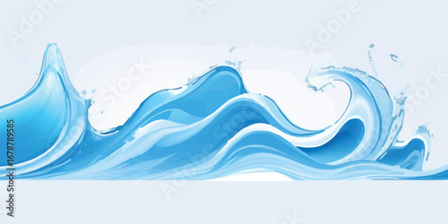 Abstract Fluid Water Texture with Aqua Teal Blue Ocean Wave Background Modern Design for Social Media and Digital Branding